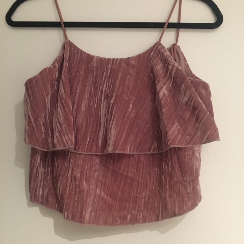 Zara pink velvet top